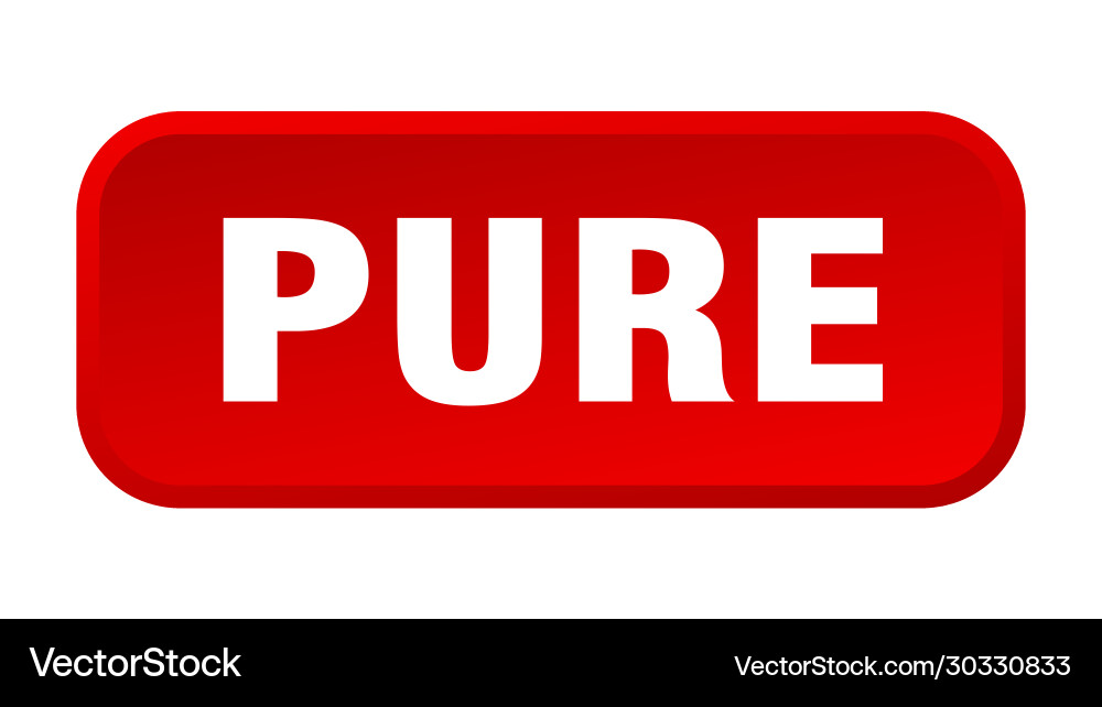 Pure button square 3d push vector image