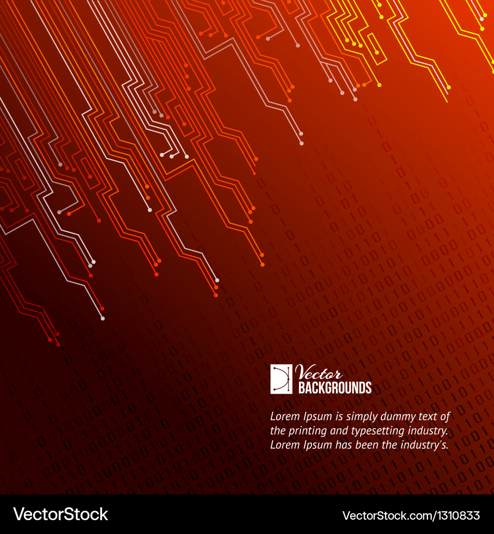 Red Circuit Background Vector Image