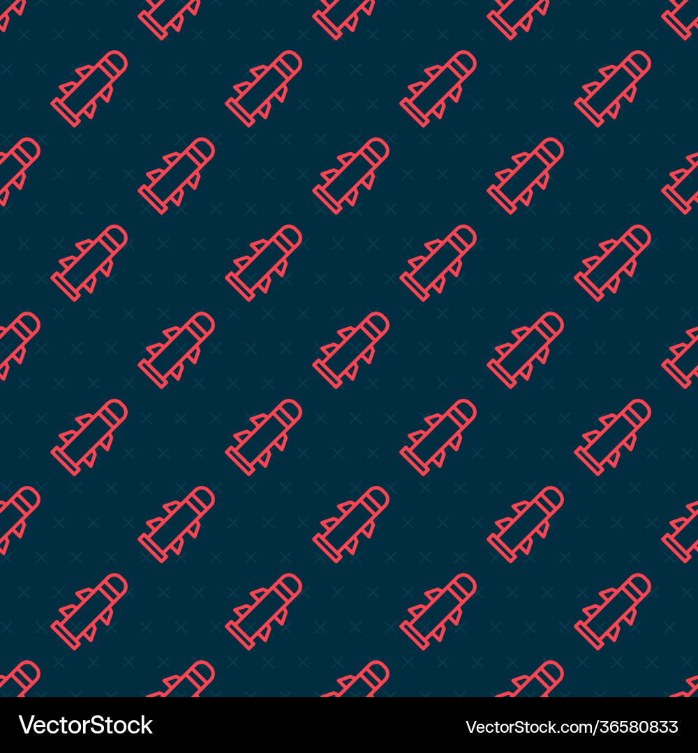 Red line rocket icon isolated seamless pattern Red line rocket icon isolated seamless pattern Vector Image