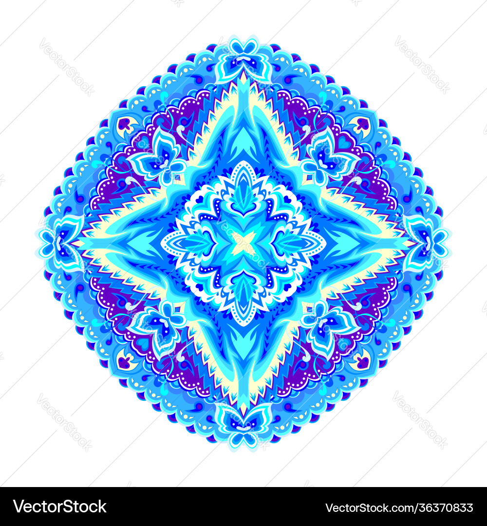 Round geometric mandala with ethnic motifs Round geometric mandala with ethnic motifs vector image