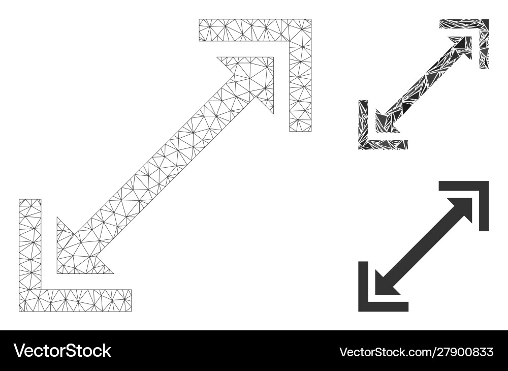 Scalability mesh 2d model and triangle Vector Image