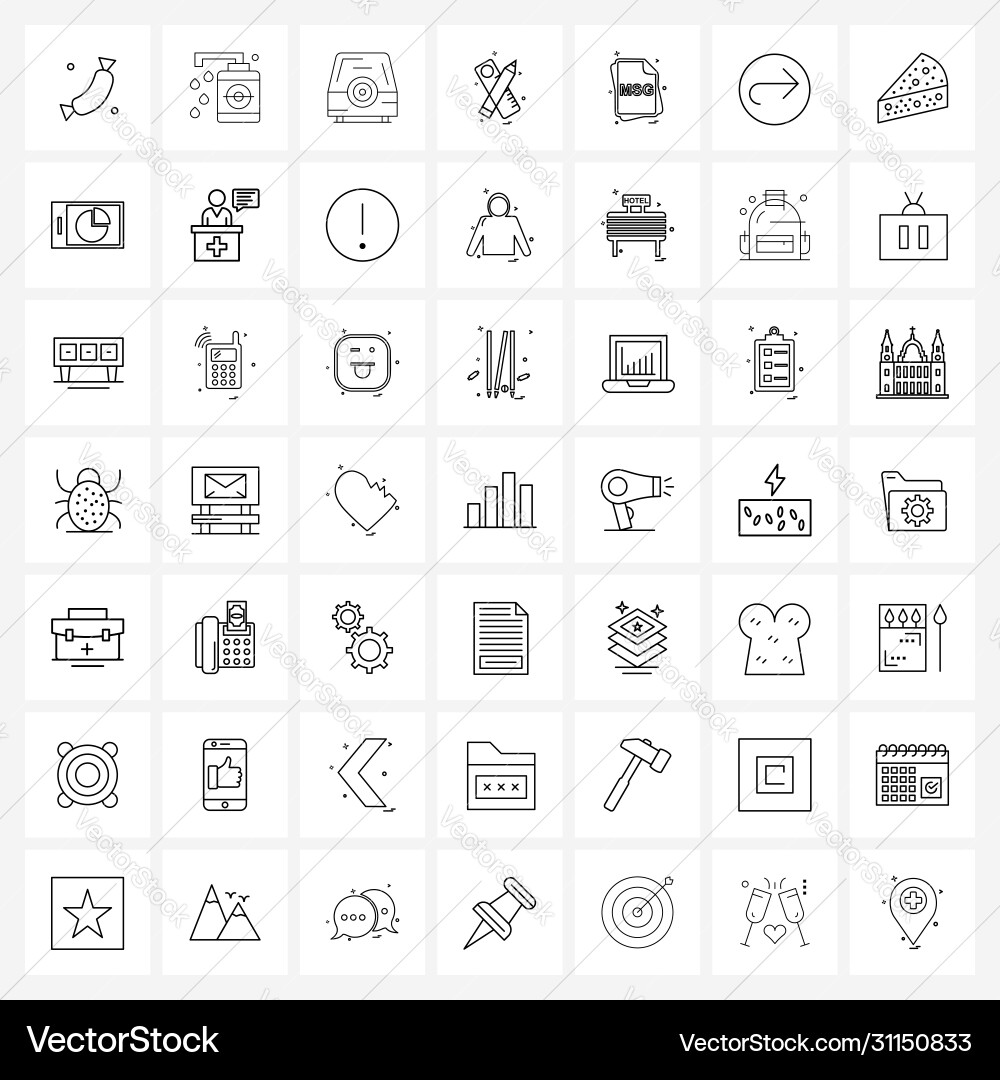 Set 49 modern line icons files file type Vector Image