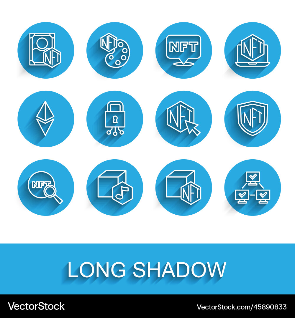 Set line search nft digital crypto art Set line search nft digital crypto art vector image