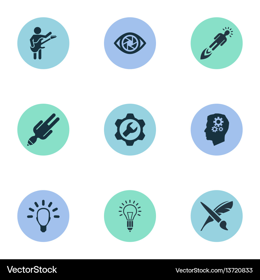 Set of simple visual art icons Set of simple visual art icons Vector Image