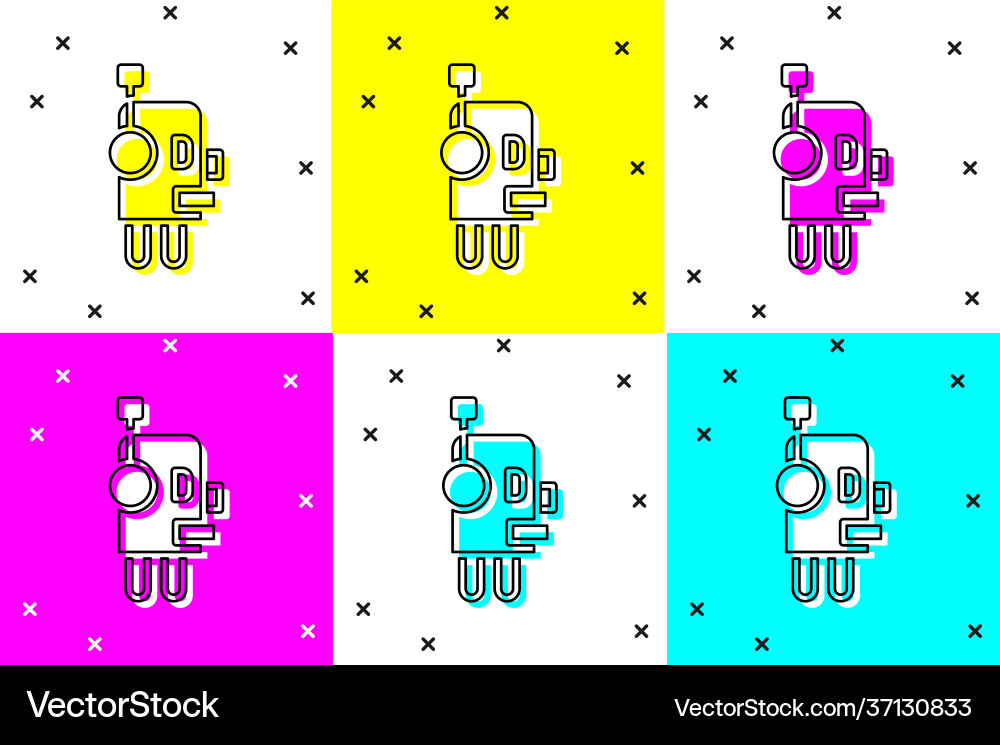 Set robot icon isolated on color background Set robot icon isolated on color background Vector Image