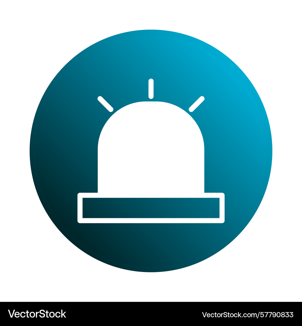 Siren icon on a round button representing alert Vector Image