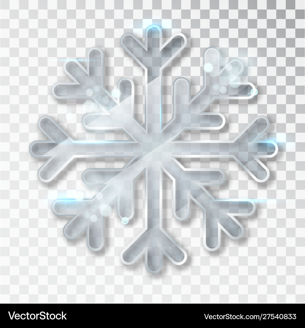Snowflake transparent with shadow isolated Snowflake transparent with shadow isolated vector image