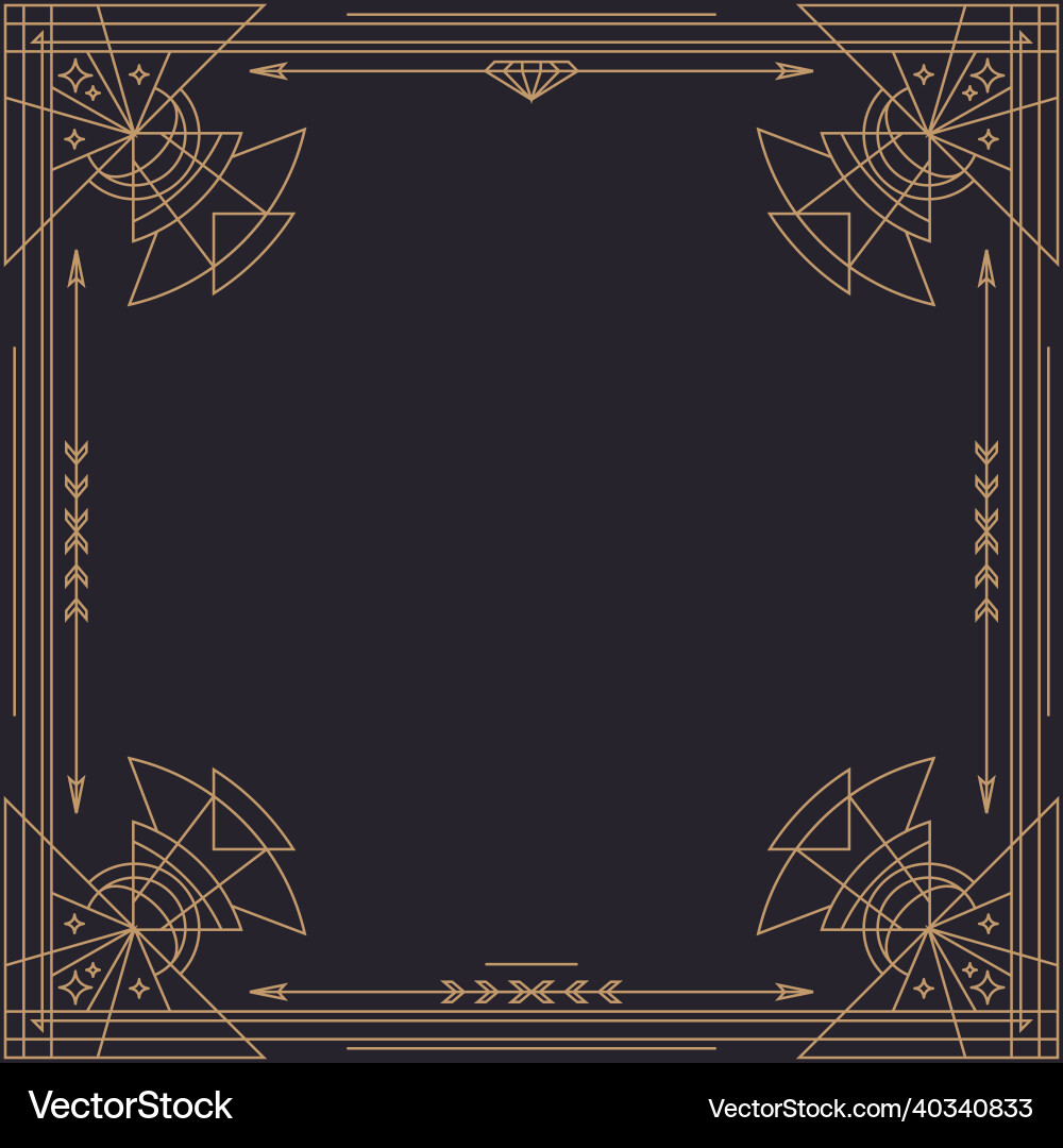 Thin line frame abstract geometric linear design vector image