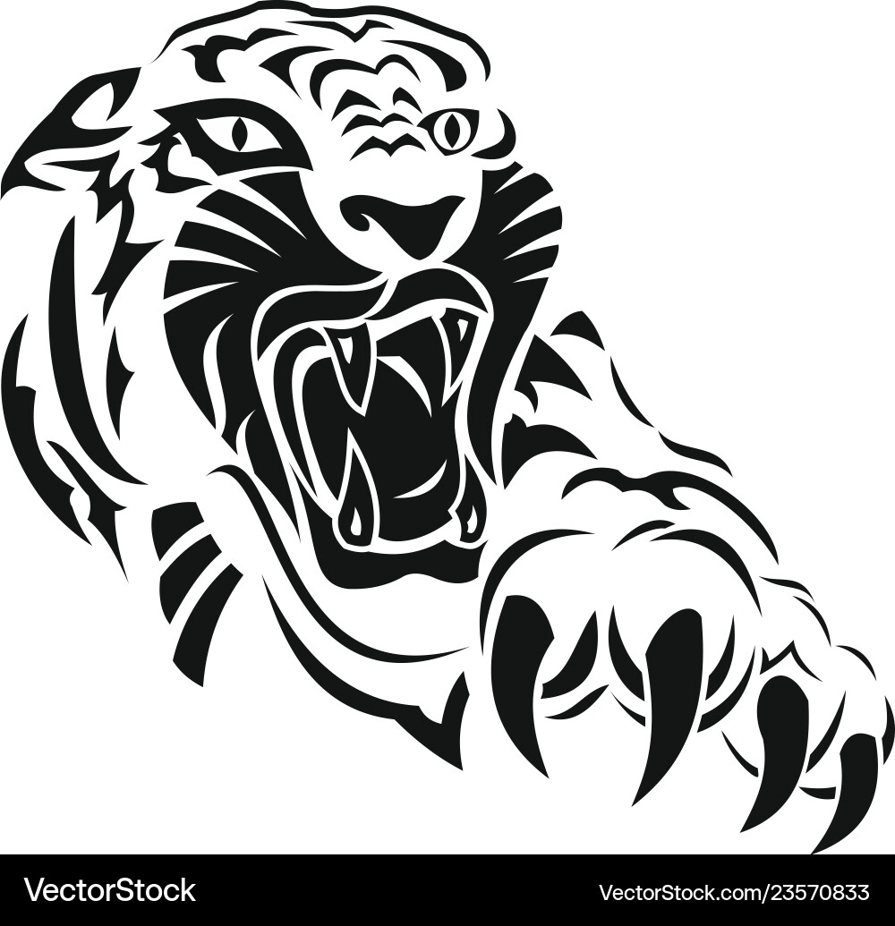 Tiger Head - Fury vector image