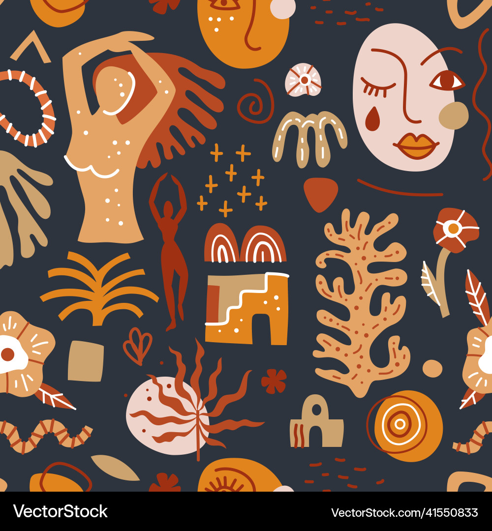 Trendy seamless pattern with abstract shapes Trendy seamless pattern with abstract shapes vector image