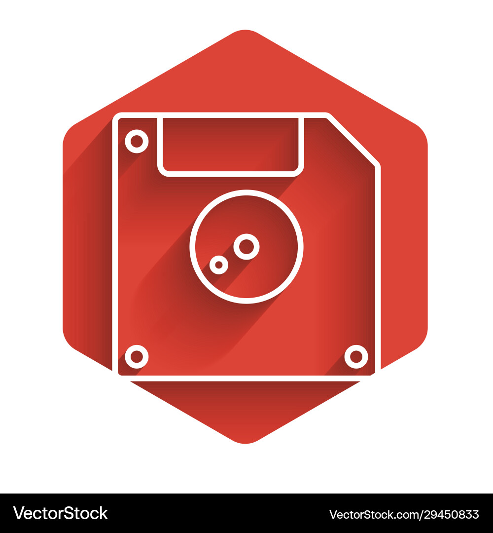 White line floppy disk for computer data storage White line floppy disk for computer data storage Vector Image