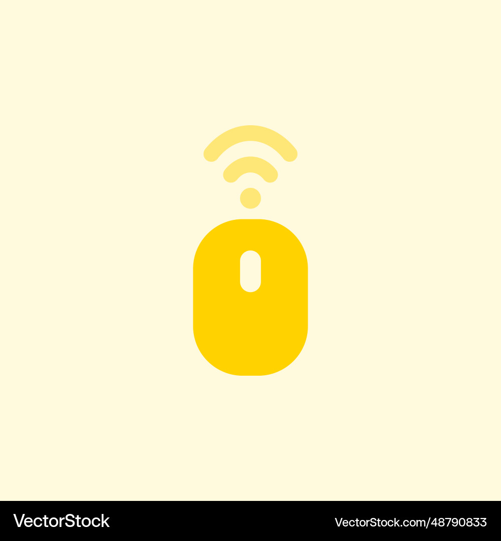 Wireless mouse connected to device via bluetooth vector image