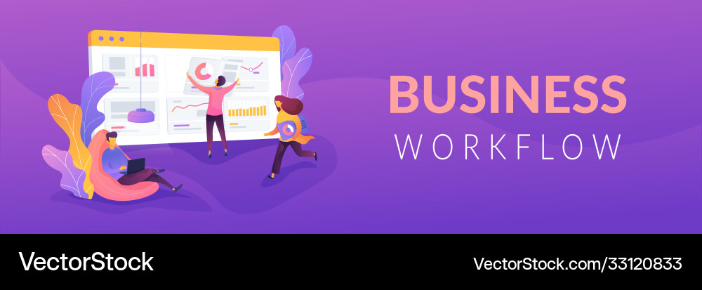 Workflow web banner concept Workflow web banner concept vector image