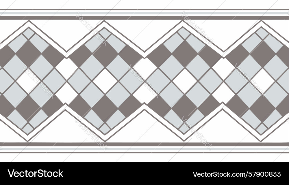 Zigzag argyle Muster Grenze dynamische geometrische Vektorbild
