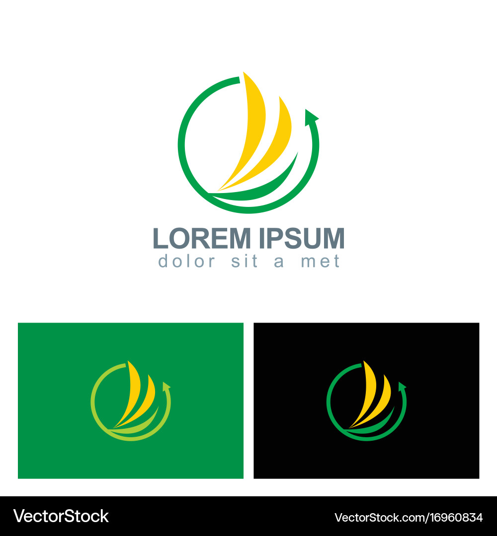 Arrow loop round abstract logo vector image