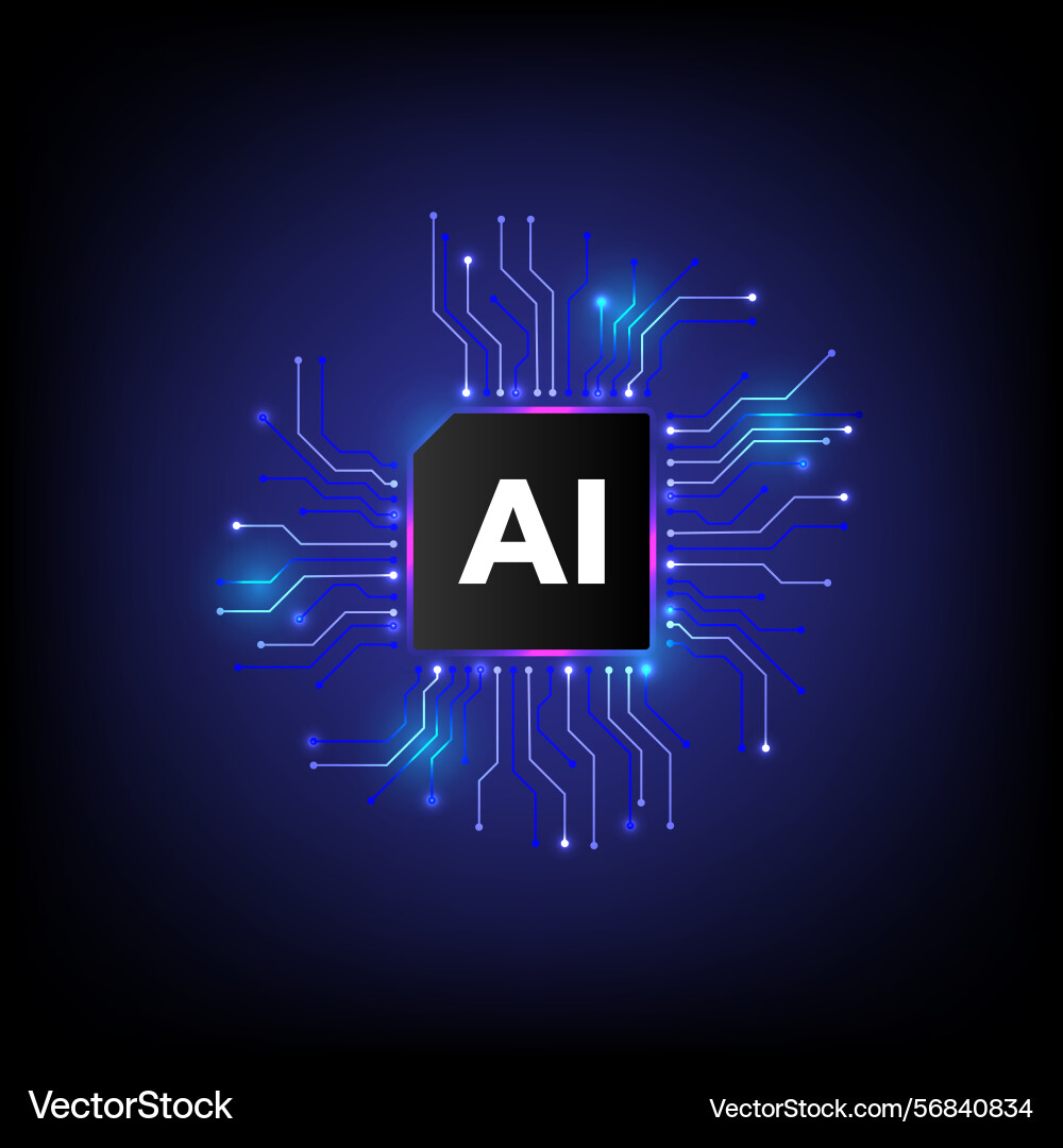 Artificial intelligence technology computer vector image