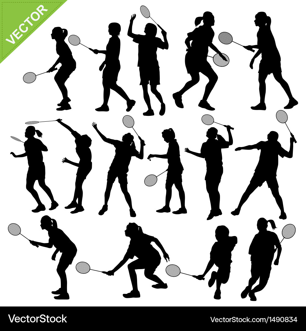 Badminton Silhouettes Vector Image