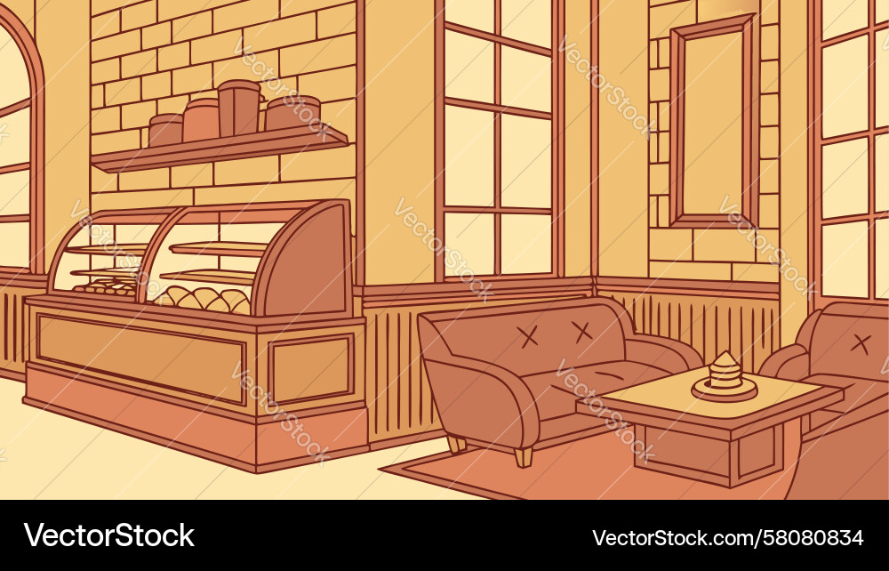 Bakery Display Counter Scene Vector Image
