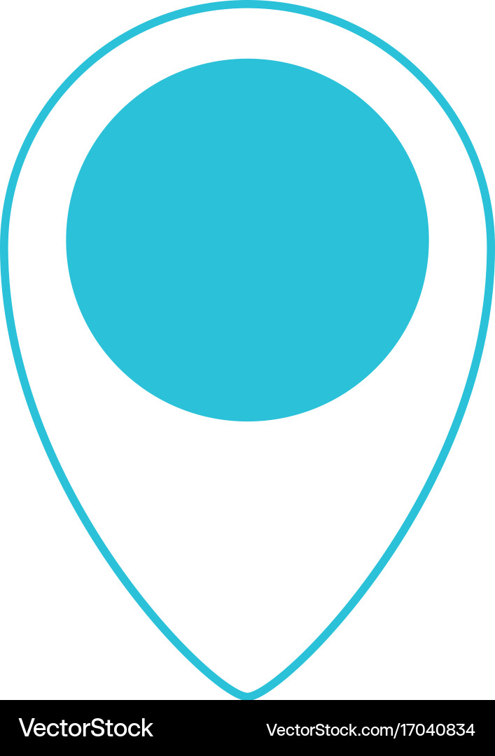 Blue color silhouette of map pointer icon vector image