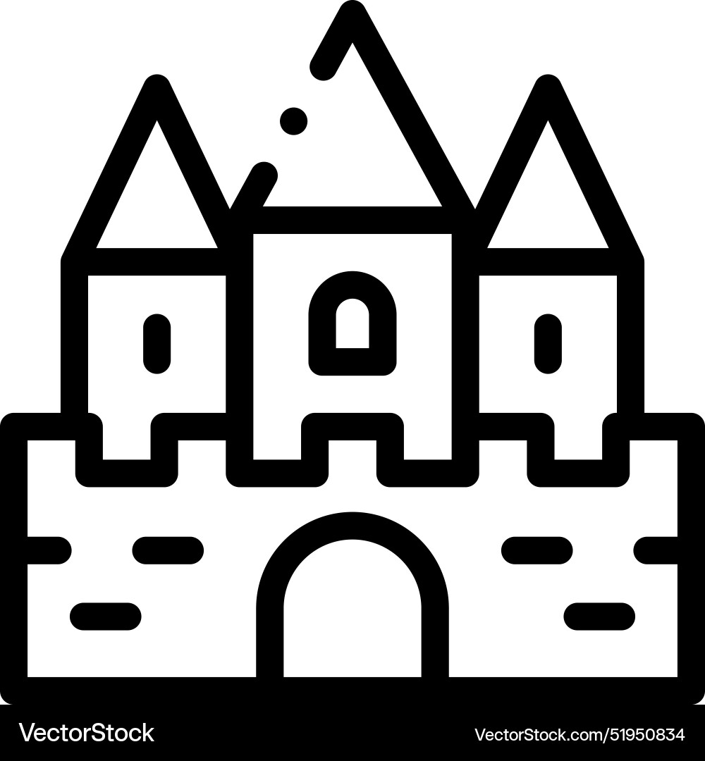 Castle icon thin linear style design isolated Castle icon thin linear style design isolated vector image