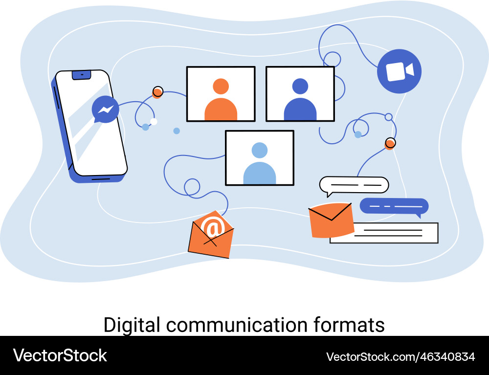 Digital communication formats metaphor content vector image