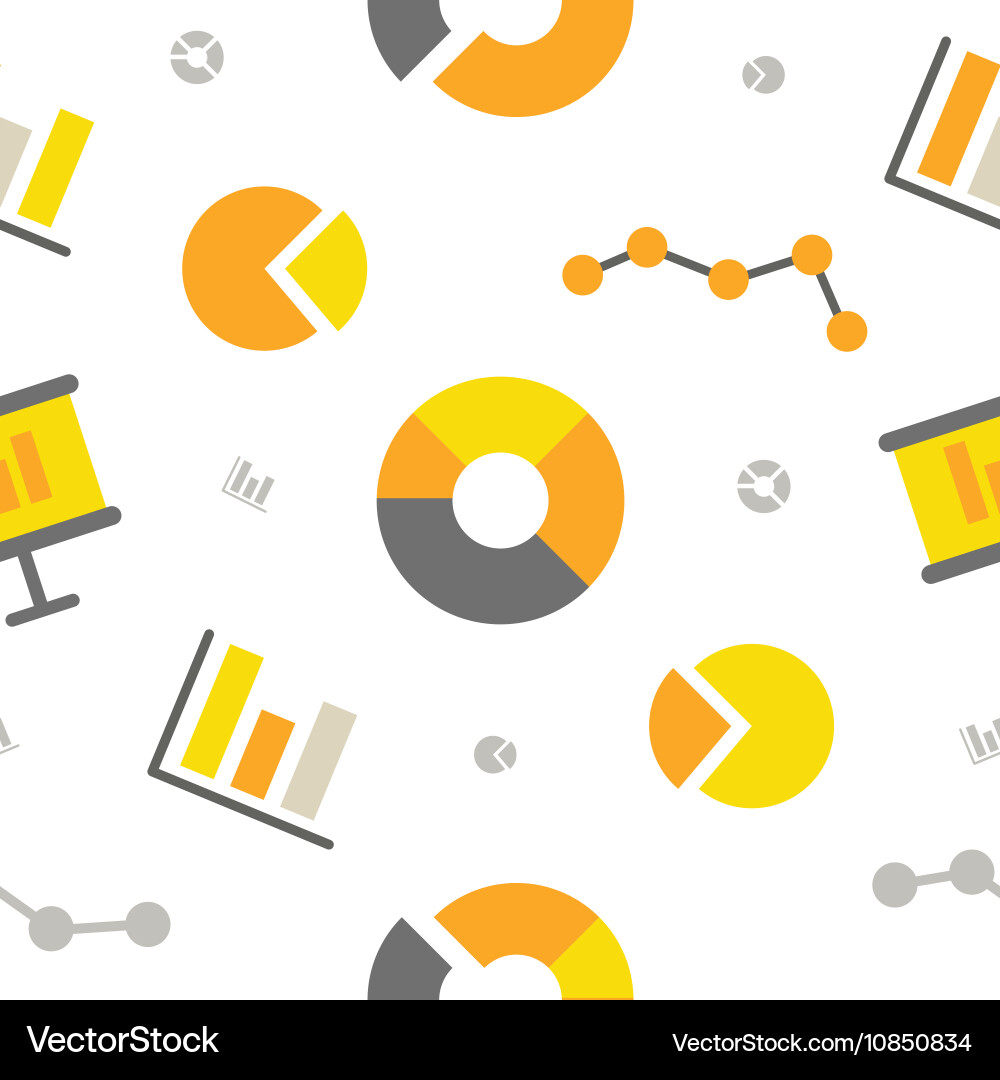 Financial chart seamless pattern with graph vector image