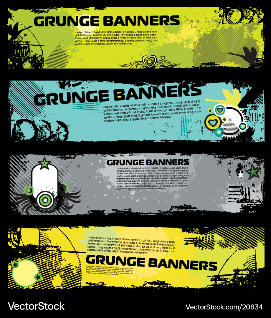 Grunge Banners with Copy Space Vector Image
