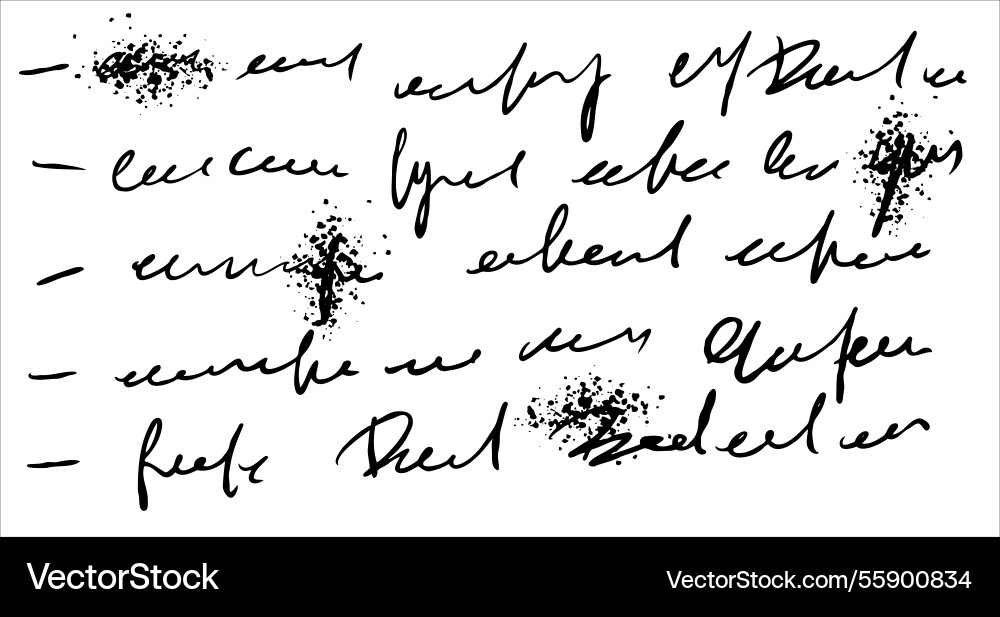 Illegible script poetry unreadable text Illegible script poetry unreadable text vector image