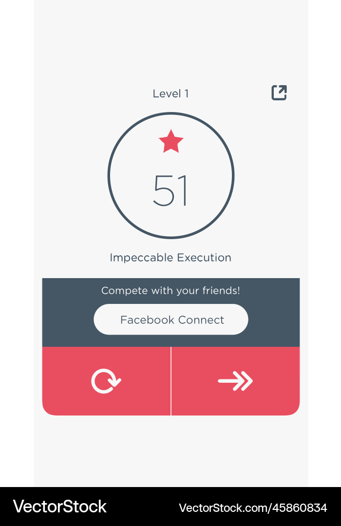 Komplettes Set von Level-Taste Spiel ui Pop-up-Symbol vektorbild