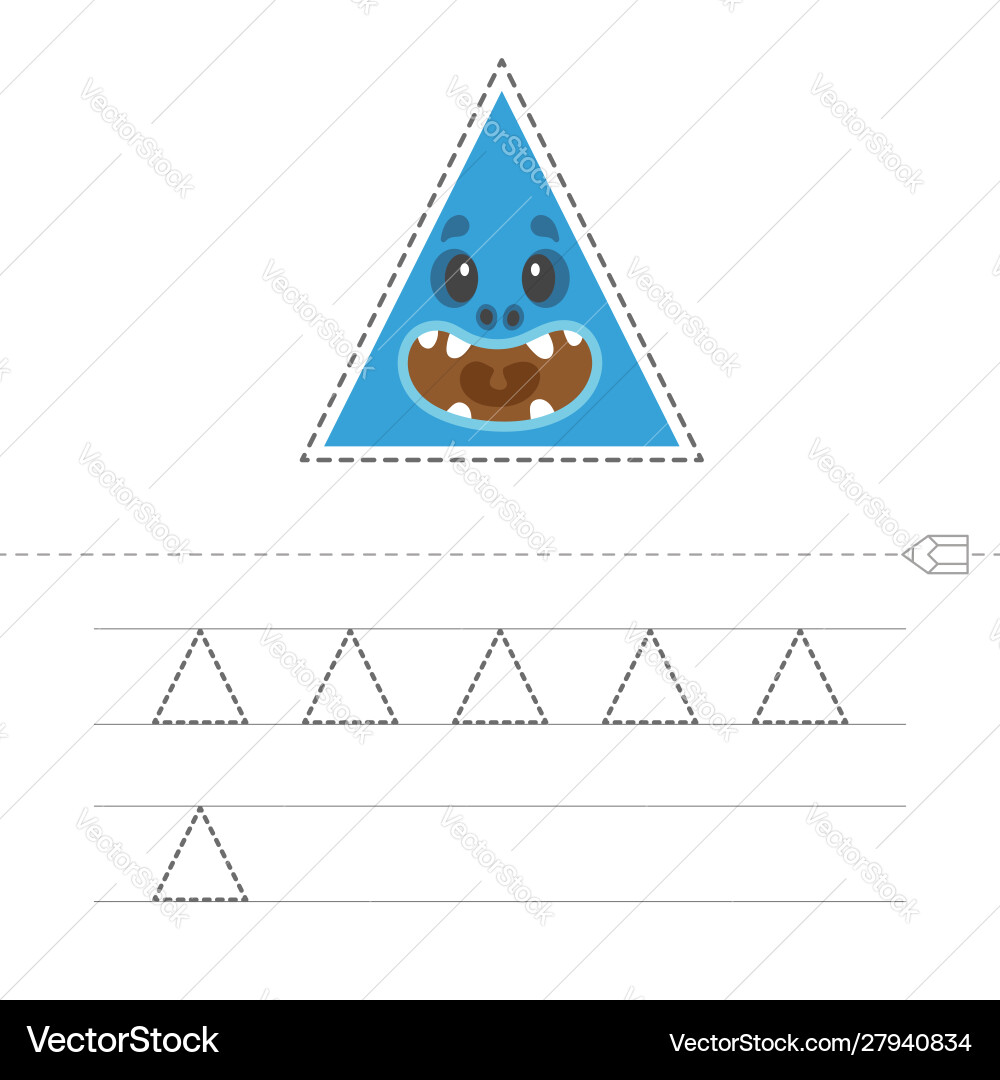 Learning to draw a triangle Learning to draw a triangle vector image