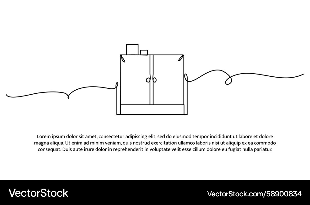 Minimalist Cupboard Line Art Vector Image