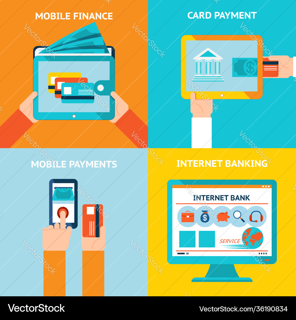 Online and mobile banking Royalty Free Vector Image