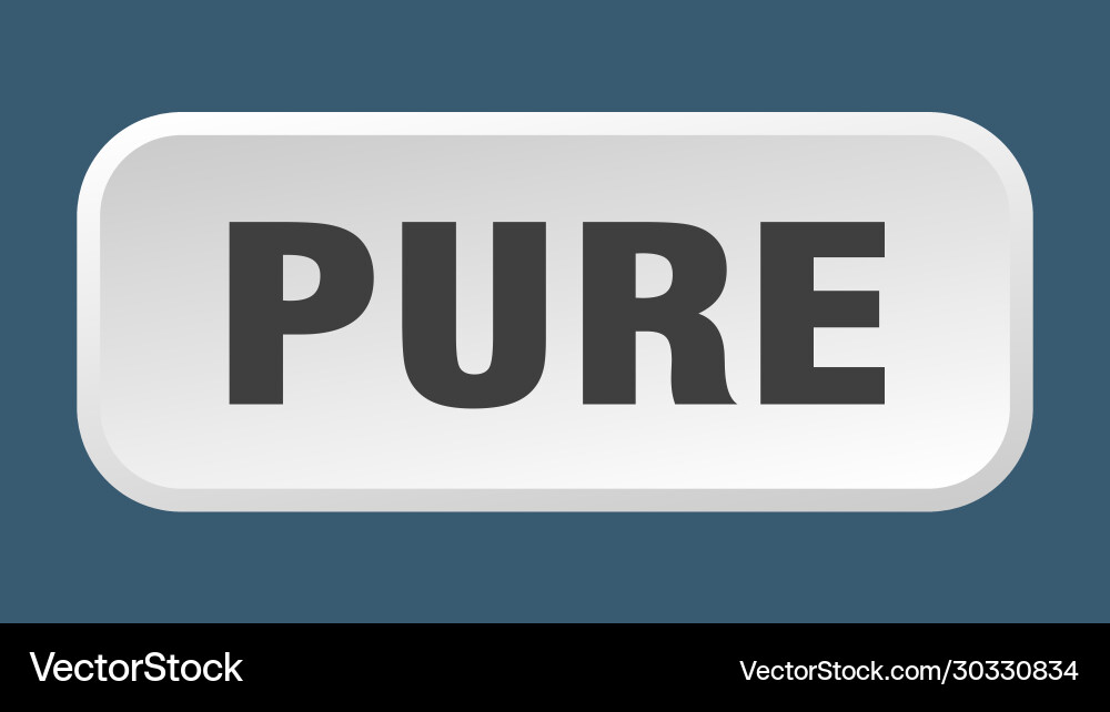 Pure button square 3d push vector image