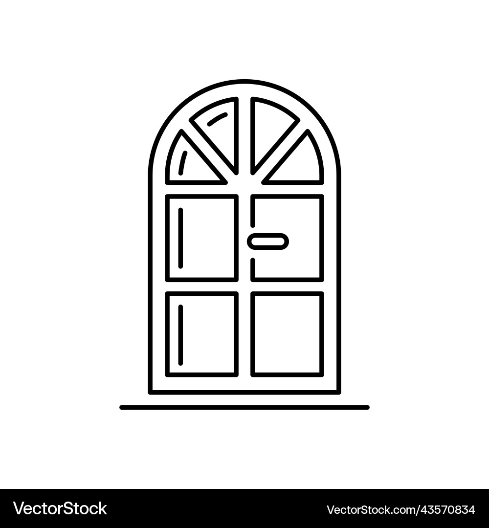 Round windows icon linear style Round windows icon linear style vector image
