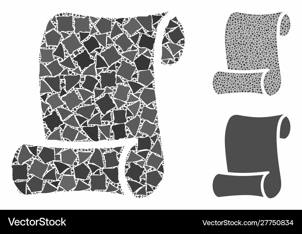 Script mosaic icon ragged elements Script mosaic icon ragged elements vector image