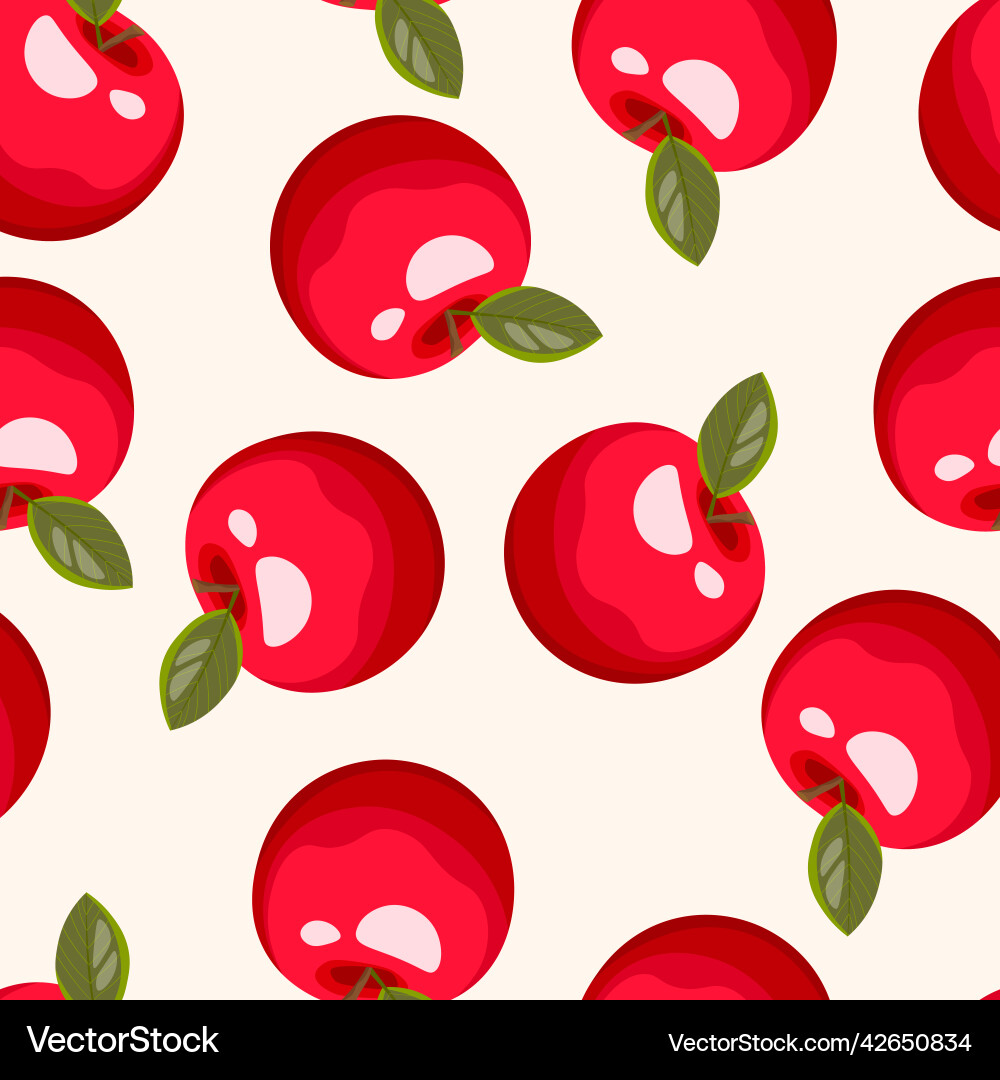 Seamless pattern with apple on white background Seamless pattern with apple on white background vector image