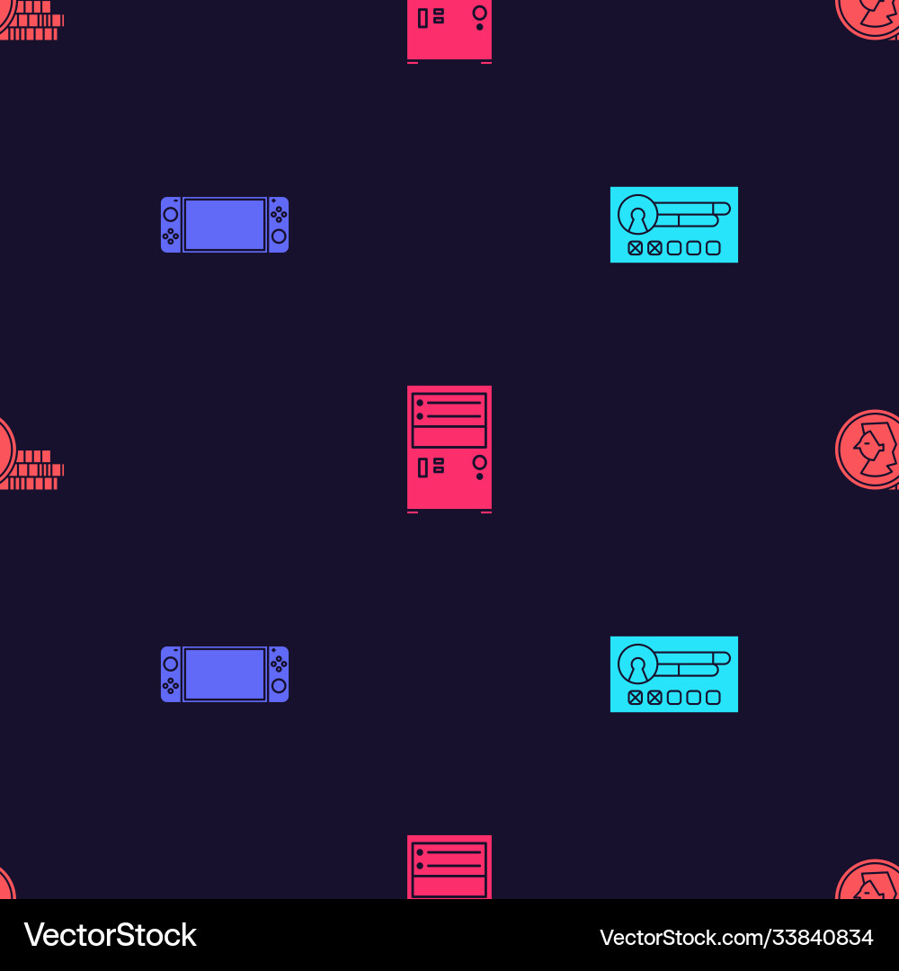 Set create account screen portable video game Set create account screen portable video game vector image