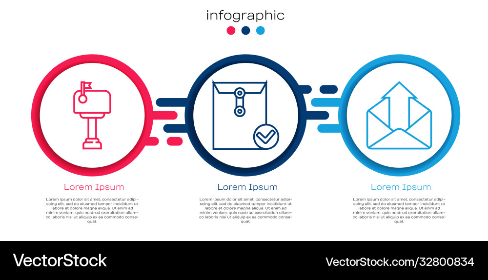 Set line mail box envelope and check mark Set line mail box envelope and check mark vector image