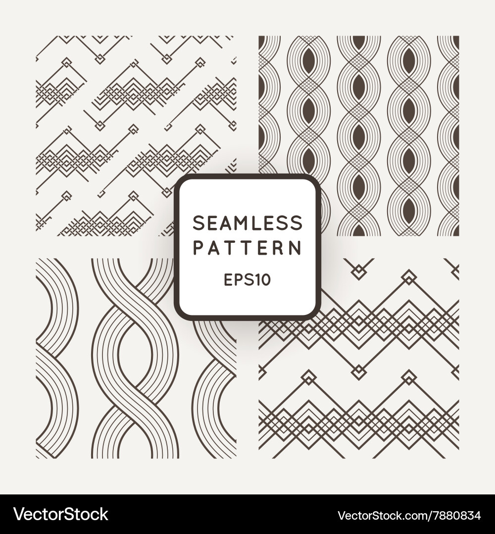 Set of seamless patterns with braids ropes Vector Image