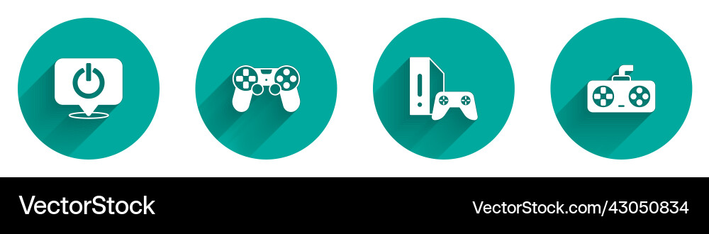 Set power button game controller or joystick vector image