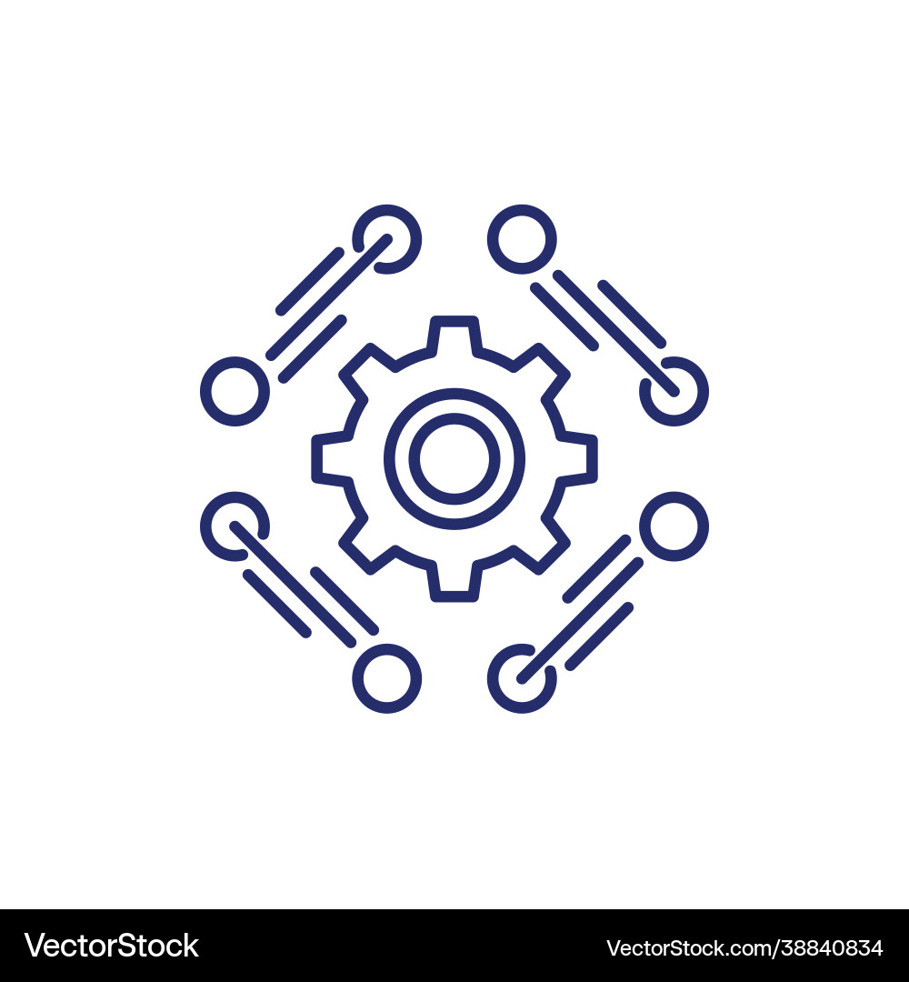Softwareintegration Icon - API & Node vektorbild