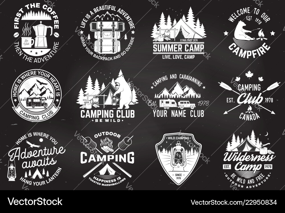 Sommercamp Konzept für Hemd oder Patch Sommercamp Konzept für Hemd oder Patch vektorbild