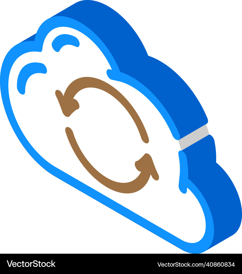 Sync file with cloud isometric icon Vector Image