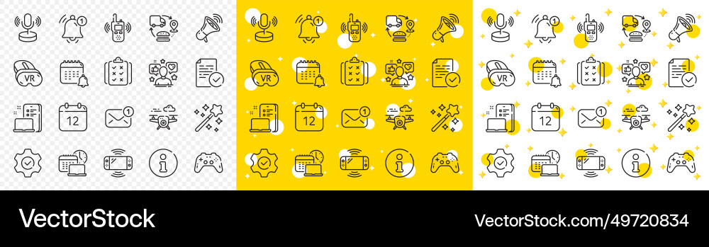 Tech line icons game console joystick gamepad Vector Image