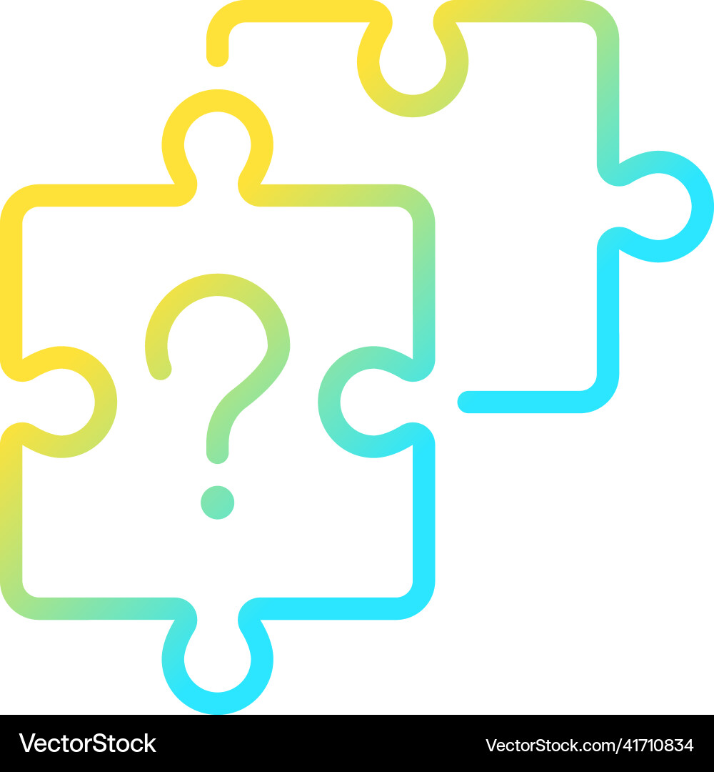 Unsolved puzzle gradient linear icon Unsolved puzzle gradient linear icon vector image