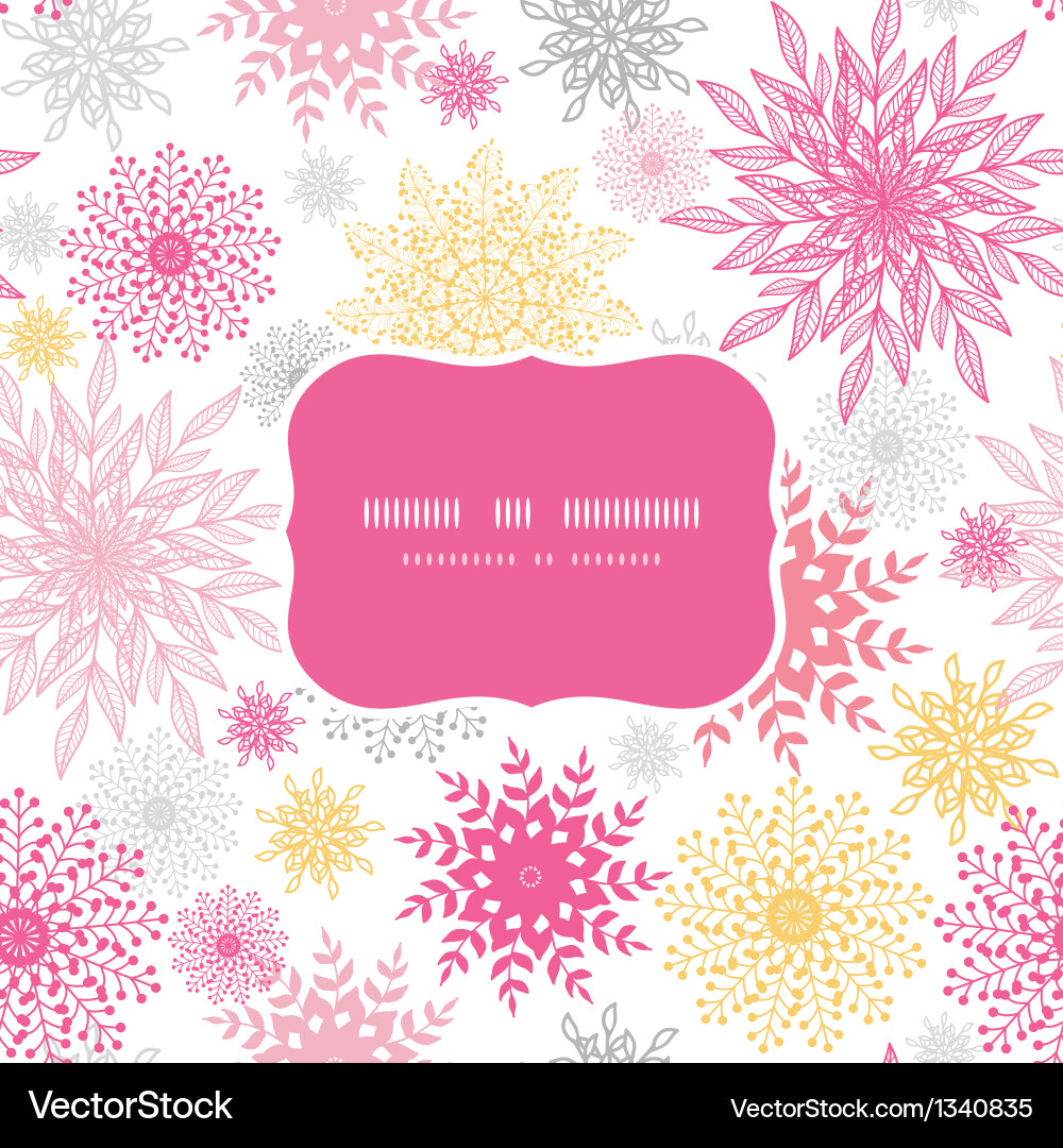 Abstract floral vignettes frame seamless pattern vector image