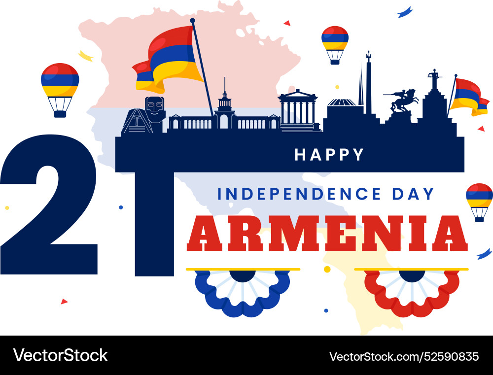 Armenien Unabhängigkeitstag am 21 September Armenien Unabhängigkeitstag am 21 September vektorbild