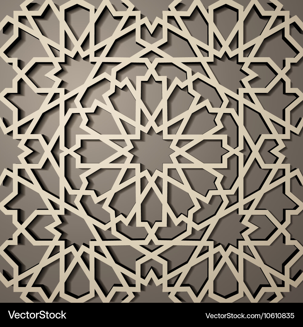 Background with 3d seamless pattern in islamic Vector Image