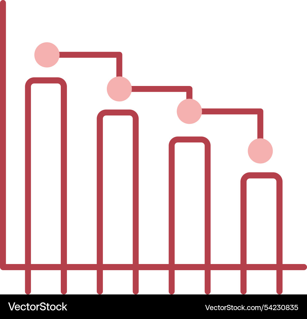 Bar graph line fill icon Vector Image