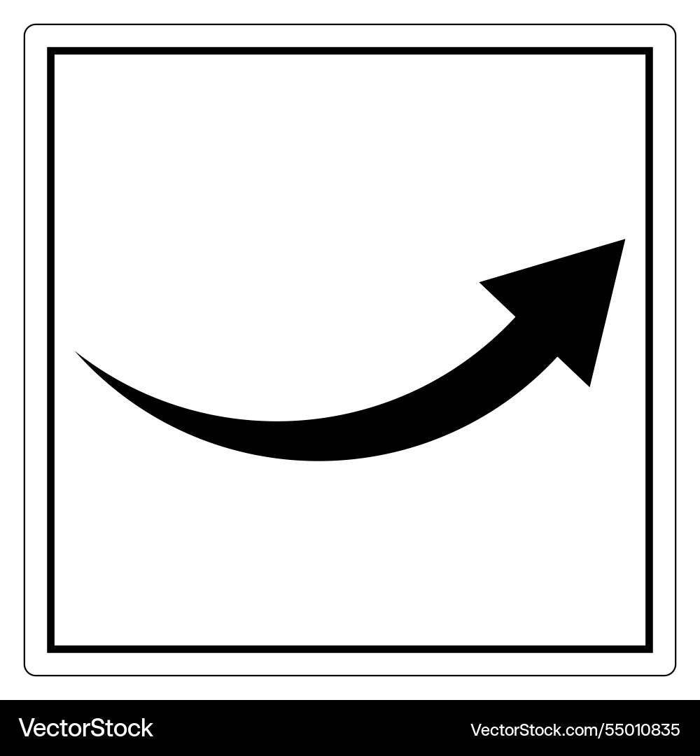 Black arrow icon in a square border pointing Black arrow icon in a square border pointing vector image